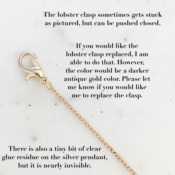 🆑 "Kinsey" Necklace || Silver & Gold Horn Pendant - Picture 12 of 14